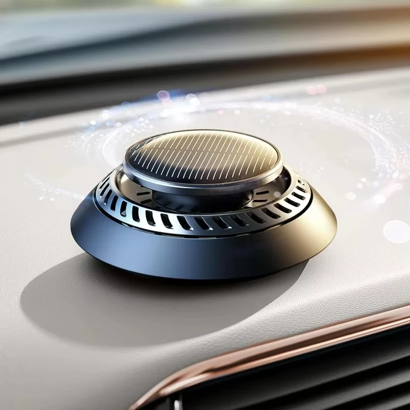 Solar Rotating Car Mounted Fragrance Perfume Deodorant Car Accessories Aromatherapy Air Freshener with Rotating Arm