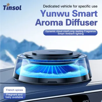 TINSOL Car air freshener aroma diffuser USB rechargeable aroma diffuser car interior decorative accessory with RGB lighting