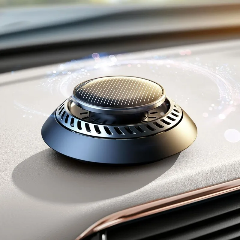Solar Rotating Car Mounted Fragrance Perfume Deodorant Car Accessories Aromatherapy Air Freshener with Rotating Arm