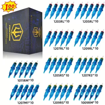 POSEIDON PRO MAX 100PCS Mixed Needle Professional Tattoo Cartridge Needles Membrane Safety Cartridges Disposable Tattoo Needle