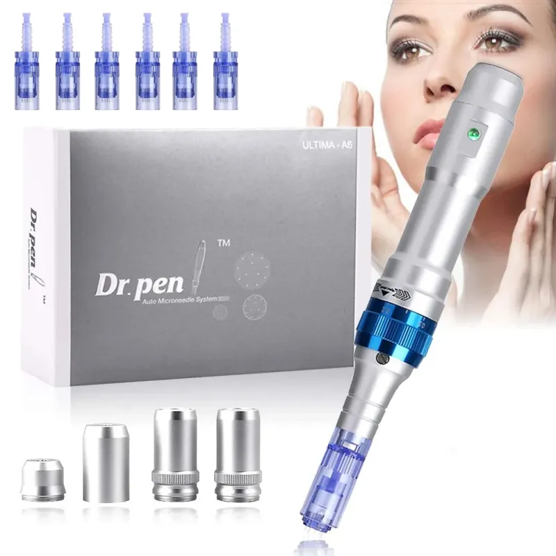 Original Ultima Dr Pen A6 with 6 pcs Cartridges Homeuse Wireless Electric Skin Care Tools Kit Auto Mesotherapy Beauty Machine