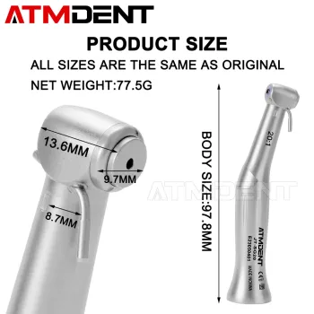 Dental 20:1 Implant Contra Angle Slow Low Speed Handpiece Fit for E Type Dental Implant Micromotor