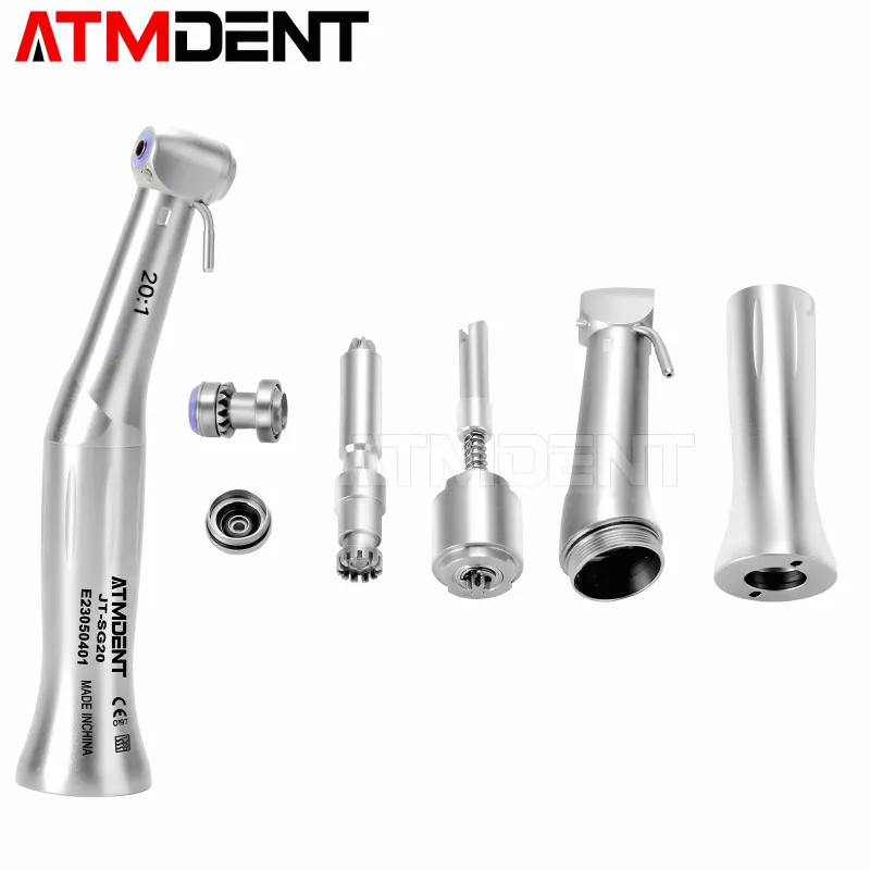Dental 20:1 Implant Contra Angle Slow Low Speed Handpiece Fit for E Type Dental Implant Micromotor