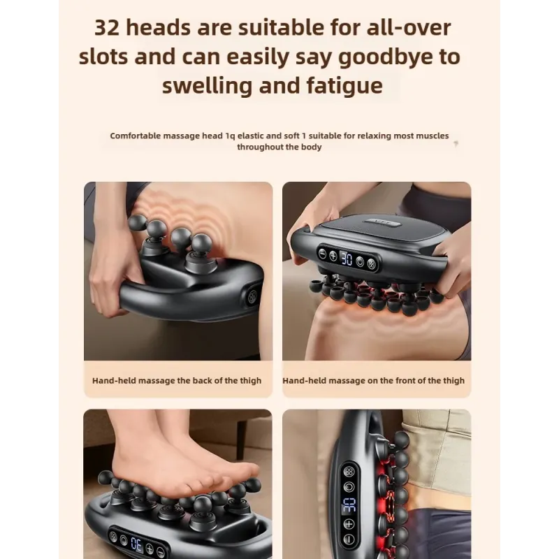 32 Massage Heads Massage Gun Deep Tissue Muscle Professional High Quality Wireless Frequency Vibration Red Light Masajeador