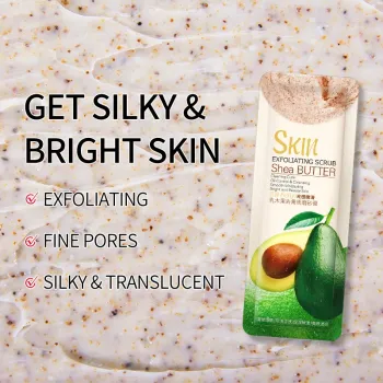 5pcs Shea Butter Exfoliating Peeling Gel Facial Scrub Moisturizing Nourishing Repair Scrub Face Cream Blackhead Remove Skin Care