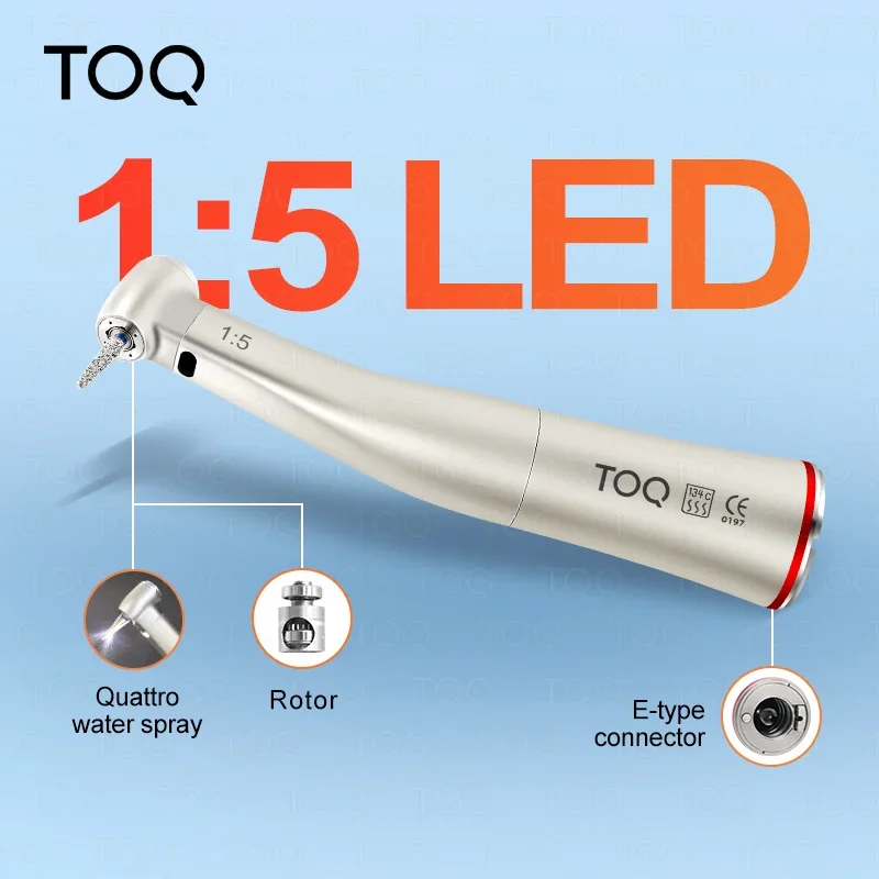 Ti Max Z95L contra angle Dental 1:5 Increasing Speed Handpiece Against Contra Angle LED Optic Fiber Quattro Spray Red Rings