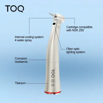 Ti Max Z95L contra angle Dental 1:5 Increasing Speed Handpiece Against Contra Angle LED Optic Fiber Quattro Spray Red Rings
