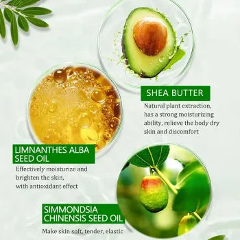 230g KOEC Avocado Dead Sea Salt Bathing Body Scrub Moisturizing Exfoliating Nourishing Brightening Shea Butter Natural Seed Oils