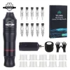 New Wireless Tattoo Pen Machine Kits Rotary Tattoo Gun 1500mAh Battery Power Supply LED Digital Display with Mix Tattoo Needles