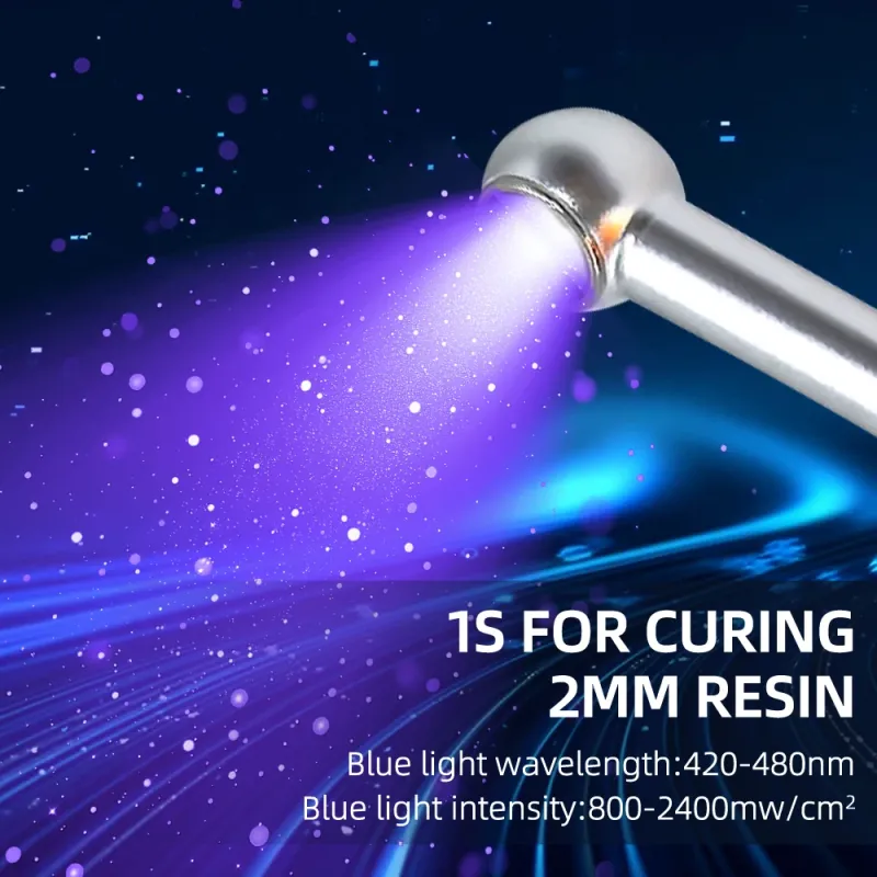 5W Dental LED Curing Light 800-2400mw/cm² Resin Cure Light 5s/3mm Rechargeable Dental Photopolymerizer Lamp Equipment