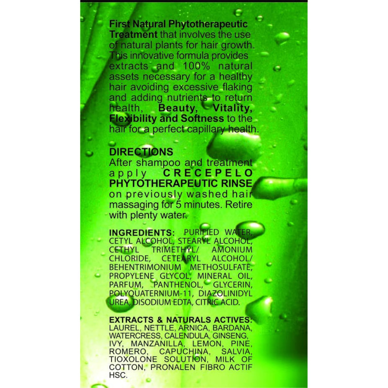 Crece Pelo 3 in 1 Combo Set Shampoo Fitoterapeutico, Rinse Fitoterapeutico, Tratamiento Fitoterapeutico