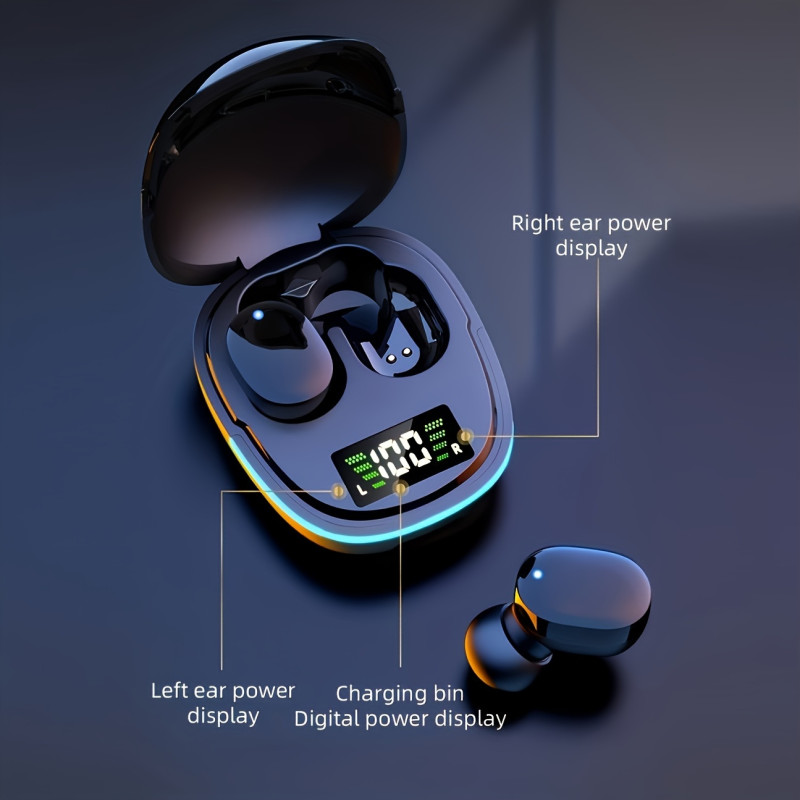 2026 Model Wireless Earbuds - LED Display, Touch Control, TWS In-Ear Design | Compatible with iOS/Android, Sleek Metallic Charging Case for Gaming & Sports